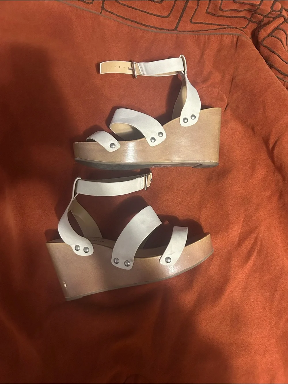 Cityclassified Cream Platform Wedge Sandals